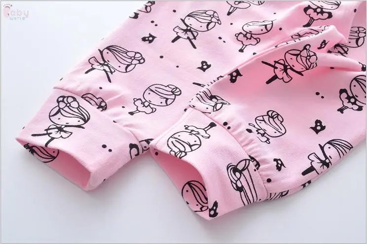 Infant Baby Girls Clothes Daddy's Little Girl T-shirt Cartoon Pants Headband Toddler Outfits Clothing Set Baby World