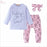 Infant Baby Girls Clothes Daddy's Little Girl T-shirt Cartoon Pants Headband Toddler Outfits Clothing Set Baby World