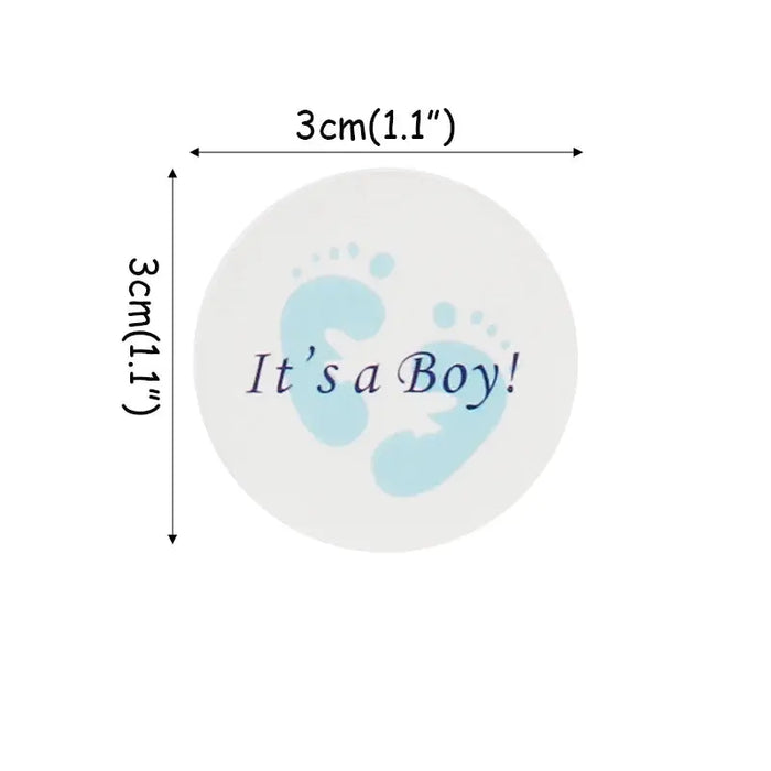 100pcs It's a boy/It's a girl Round Sticker Labels Gender Reveal Stickers Newborn Baby Shower Party Favor Candy Box Gift Baby World