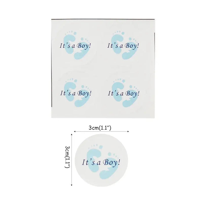 100pcs It's a boy/It's a girl Round Sticker Labels Gender Reveal Stickers Newborn Baby Shower Party Favor Candy Box Gift Baby World