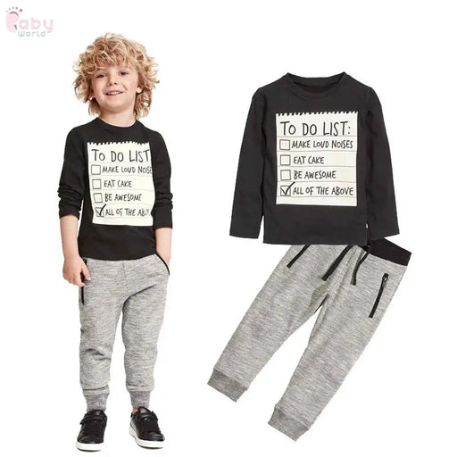 Kids Boys Clothing Set Baby Boy Casual Clothes Spring Autumn Cotton Long Sleeves T-shirt  Pants 2pcs Suit For 3-7 Years My Store