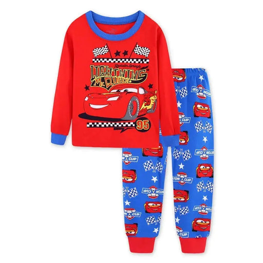 Kids Pajamas Sets Baby Girls and Boys Lightning Mcqueen Pyjamas Cotton Clothes 95 Car Cartoon Long sleeve T-shirt+Pants pyjama Baby World