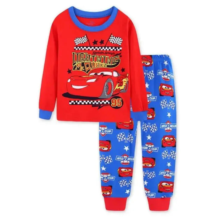 Kids Pajamas Sets Baby Girls and Boys Lightning Mcqueen Pyjamas Cotton Clothes 95 Car Cartoon Long sleeve T-shirt+Pants pyjama Baby World