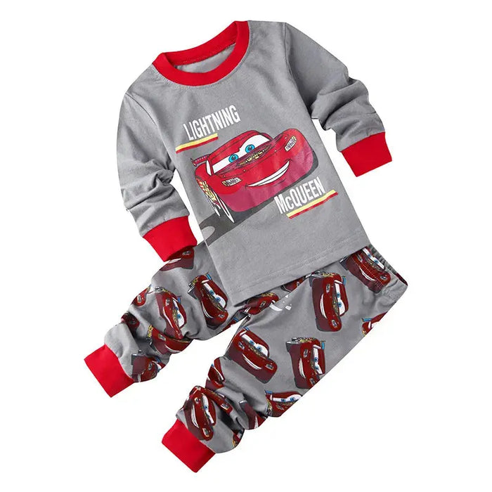 Kids Pajamas Sets Baby Girls and Boys Lightning Mcqueen Pyjamas Cotton Clothes 95 Car Cartoon Long sleeve T-shirt+Pants pyjama Baby World