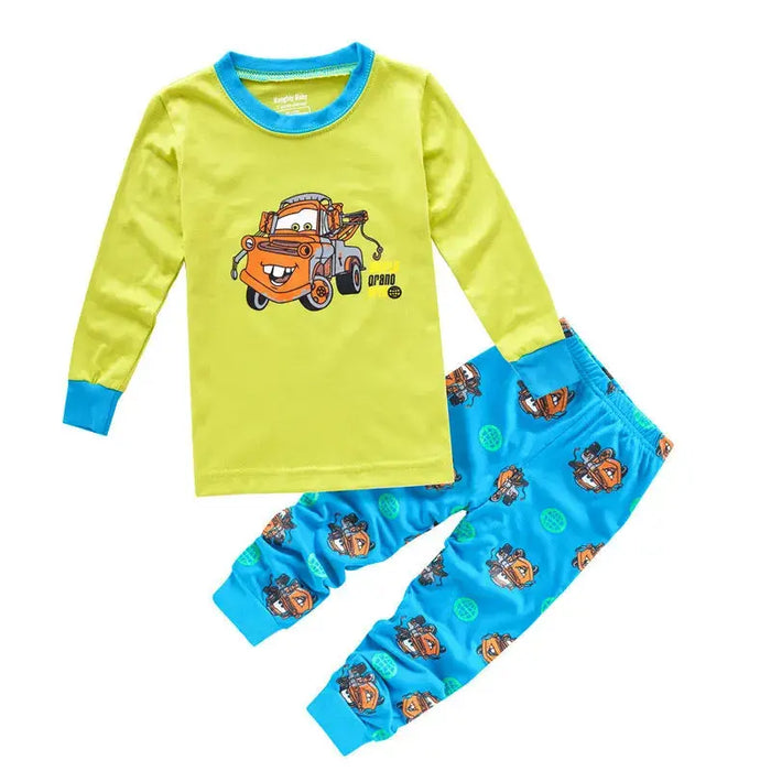 Kids Pajamas Sets Baby Girls and Boys Lightning Mcqueen Pyjamas Cotton Clothes 95 Car Cartoon Long sleeve T-shirt+Pants pyjama Baby World