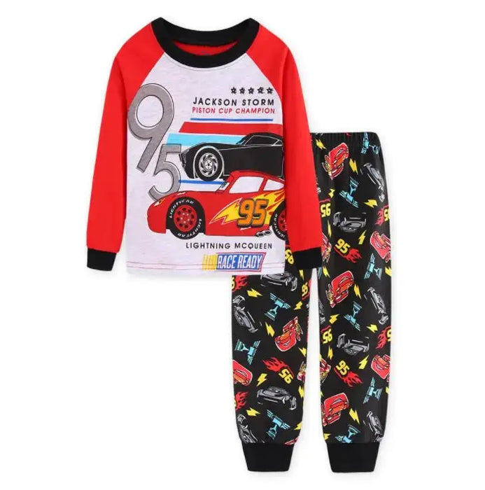 Kids Pajamas Sets Baby Girls and Boys Lightning Mcqueen Pyjamas Cotton Clothes 95 Car Cartoon Long sleeve T-shirt+Pants pyjama Baby World