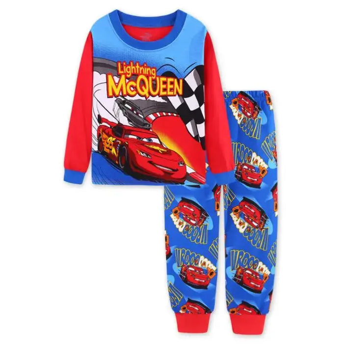 Kids Pajamas Sets Baby Girls and Boys Lightning Mcqueen Pyjamas Cotton Clothes 95 Car Cartoon Long sleeve T-shirt+Pants pyjama Baby World