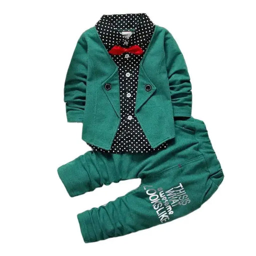 Kids Thinner Clothes Sets Spring Autumn Tracksuit Baby Boys Kid Long Sleeve Gentleman Suits Children T Shirt Pants Clothing Sets Baby World