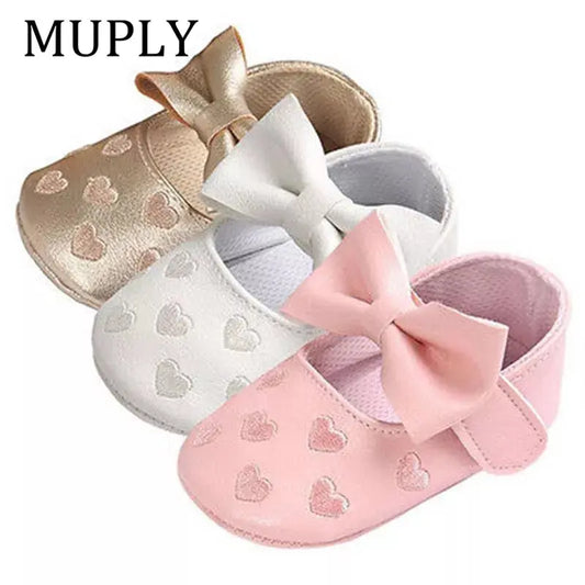 Moccasins Moccs Bow Fringe Soft Soled Non-slip Shoes - Baby World