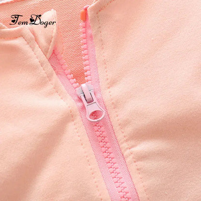 New Fashion Girl Long Sleeves Solid Zipper Jacket+Pants 2pcs Tracksuit - Baby World
