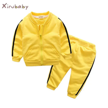 New Fashion Girl Long Sleeves Solid Zipper Jacket+Pants 2pcs Tracksuit - Baby World