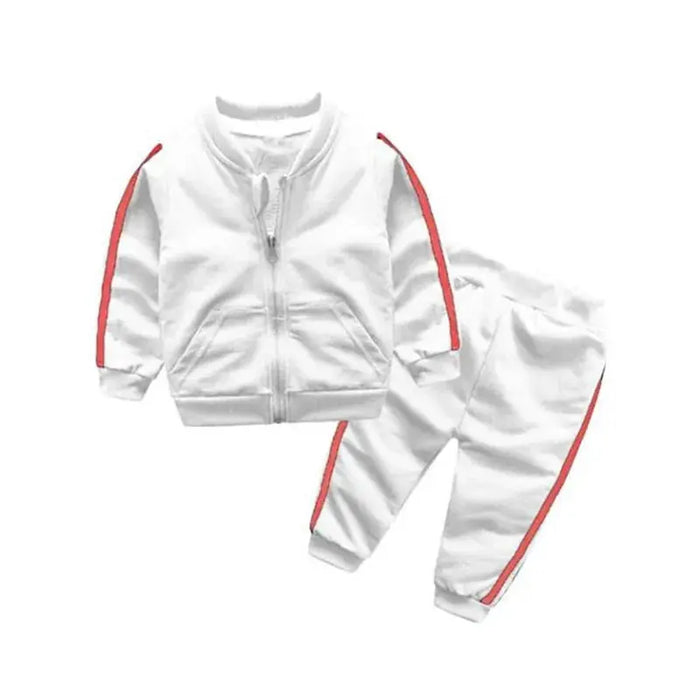 New Fashion Girl Long Sleeves Solid Zipper Jacket+Pants 2pcs Tracksuit - Baby World