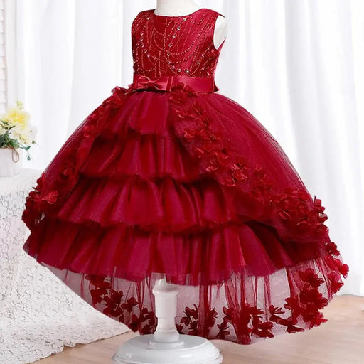 New High quality baby lace princess dress for girl elegant birthday party trailing dress Baby girl's christmas clothes 3-12yrs - Baby World
