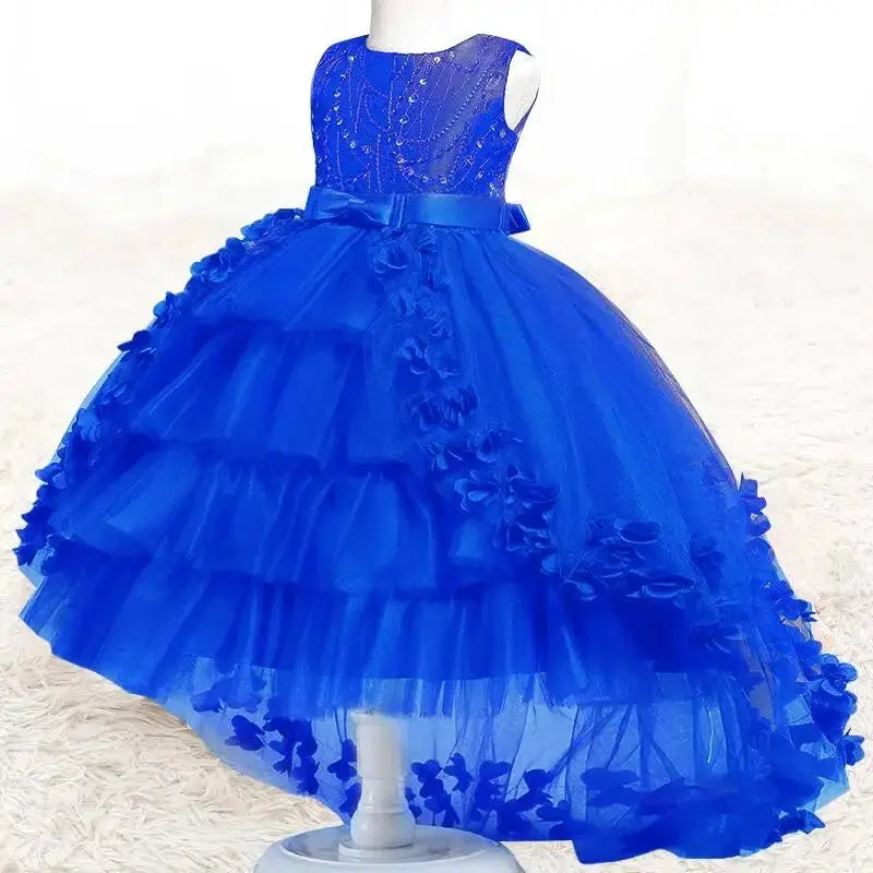 New High quality baby lace princess dress for girl elegant birthday party trailing dress Baby girl's christmas clothes 3-12yrs - Baby World