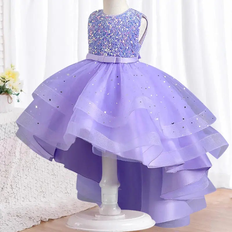 New High quality baby lace princess dress for girl elegant birthday party trailing dress Baby girl's christmas clothes 3-12yrs - Baby World