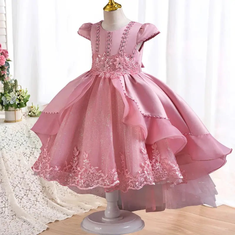 New High quality baby lace princess dress for girl elegant birthday party trailing dress Baby girl's christmas clothes 3-12yrs - Baby World