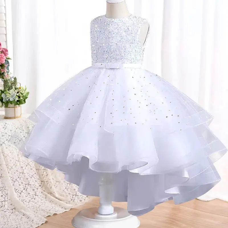 New High quality baby lace princess dress for girl elegant birthday party trailing dress Baby girl's christmas clothes 3-12yrs - Baby World