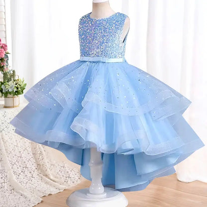 New High quality baby lace princess dress for girl elegant birthday party trailing dress Baby girl's christmas clothes 3-12yrs - Baby World
