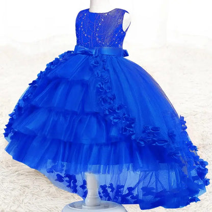 New High quality baby lace princess dress for girl elegant birthday party trailing dress Baby girl's christmas clothes 3-12yrs - Baby World