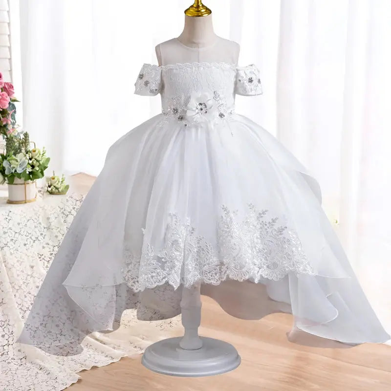 New High quality baby lace princess dress for girl elegant birthday party trailing dress Baby girl's christmas clothes 3-12yrs - Baby World