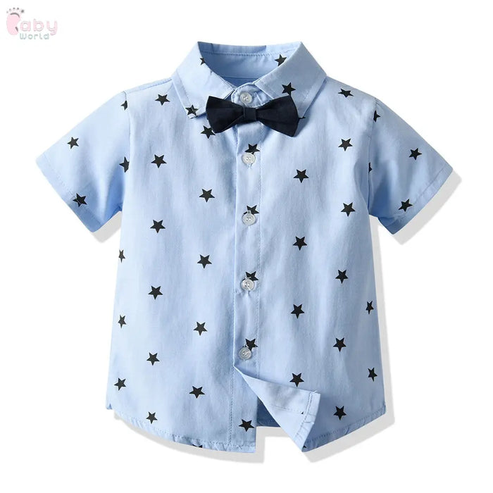 New Korean Style Three-Piece Waistcoat Short Sleeve Suit Baby World