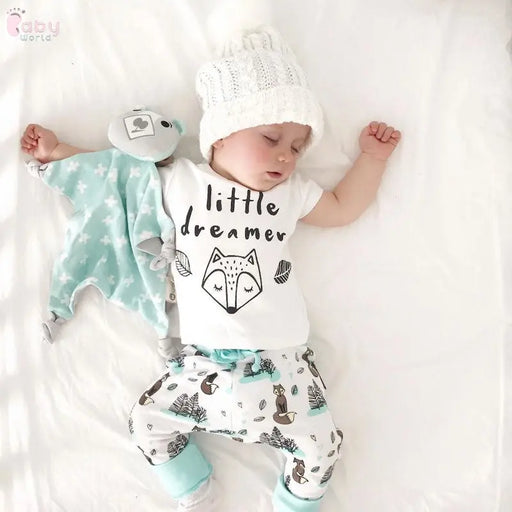 Newborn Baby Clothes Set T-shirt Tops+Pants Little Boys and Girls Outfits Baby World