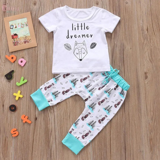 Newborn Baby Clothes Set T-shirt Tops+Pants Little Boys and Girls Outfits Baby World