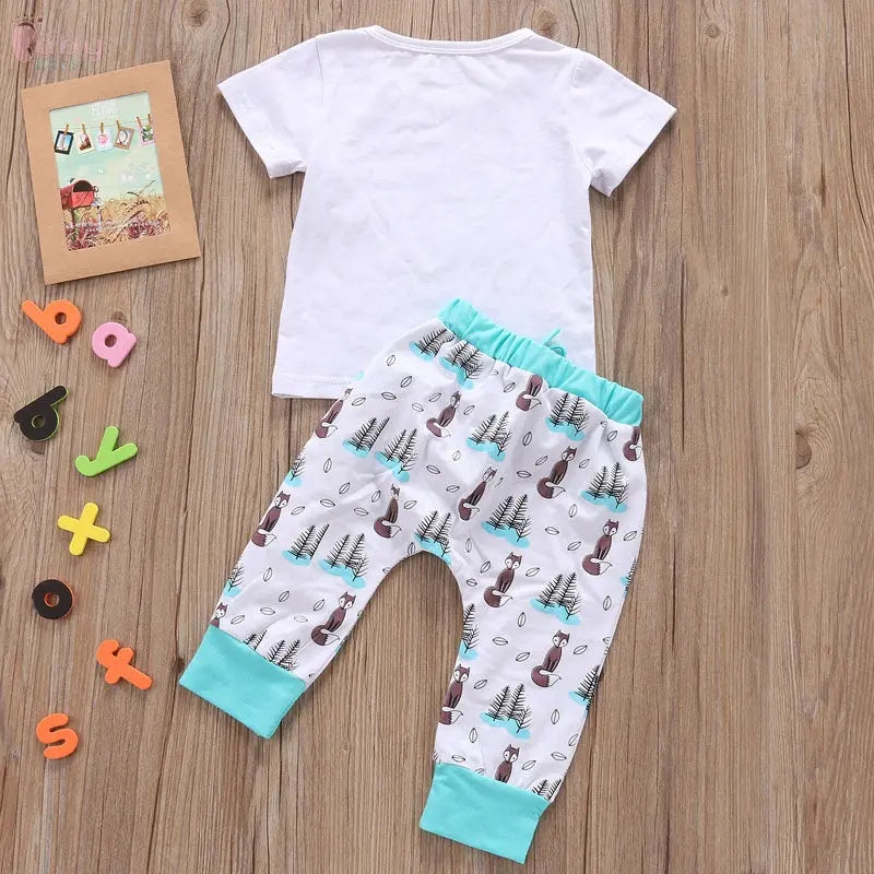 Newborn Baby Clothes Set T-shirt Tops+Pants Little Boys and Girls Outfits Baby World