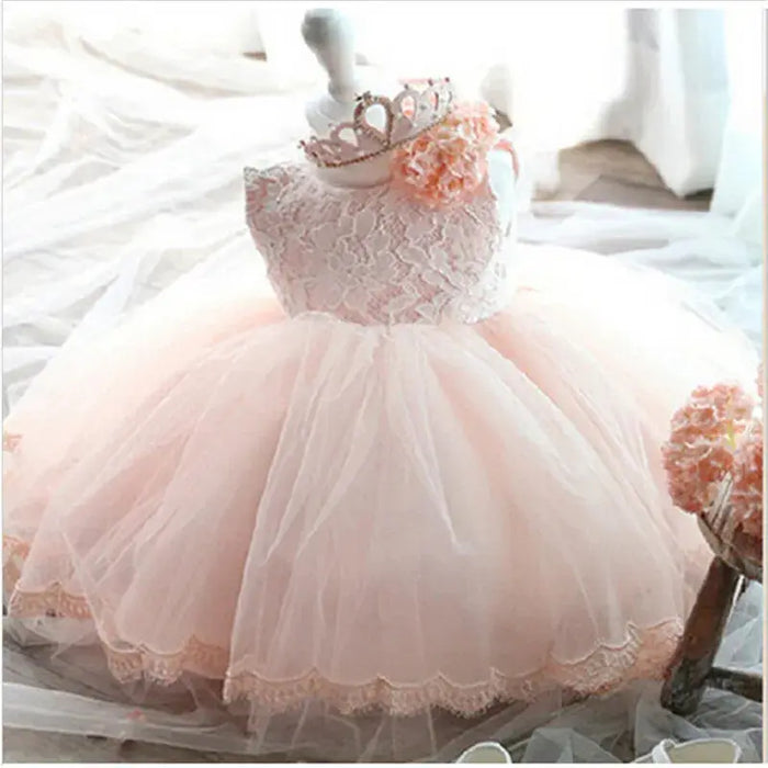 Newborn Baby Girl Christening Gown Kids Party Dress For Girl Wedding Puffy 1 Year Birthday Outfits Baptism Clothes Little Girl Baby World