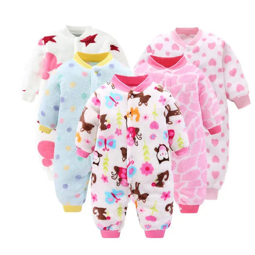 Newborn Baby Spring Winter Clothes Infant Jacket for Girls Jumpsuit for Boys Soft Flannel Bebe Romper Baby Clothes 0-18 Month Baby World