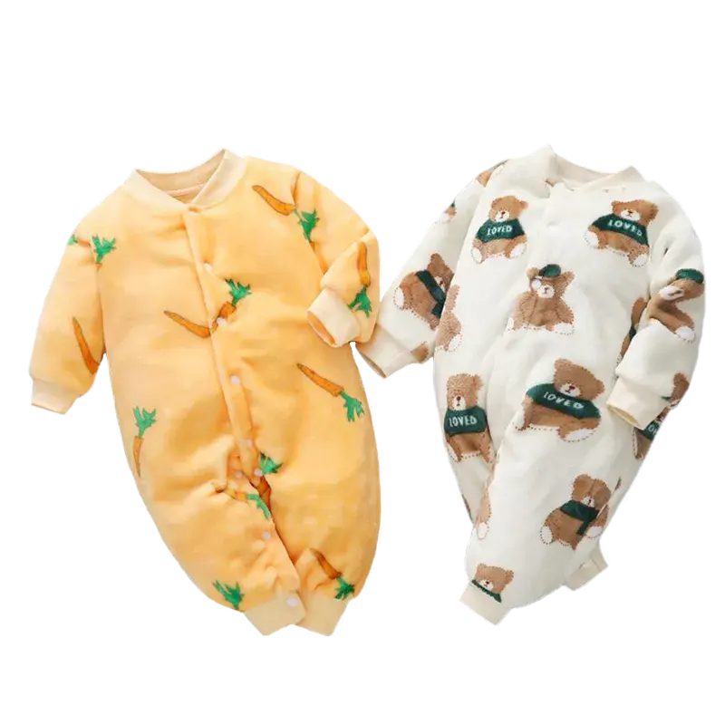 Newborn Baby Spring Winter Clothes Infant Jacket for Girls Jumpsuit for Boys Soft Flannel Bebe Romper Baby Clothes 0-18 Month Baby World