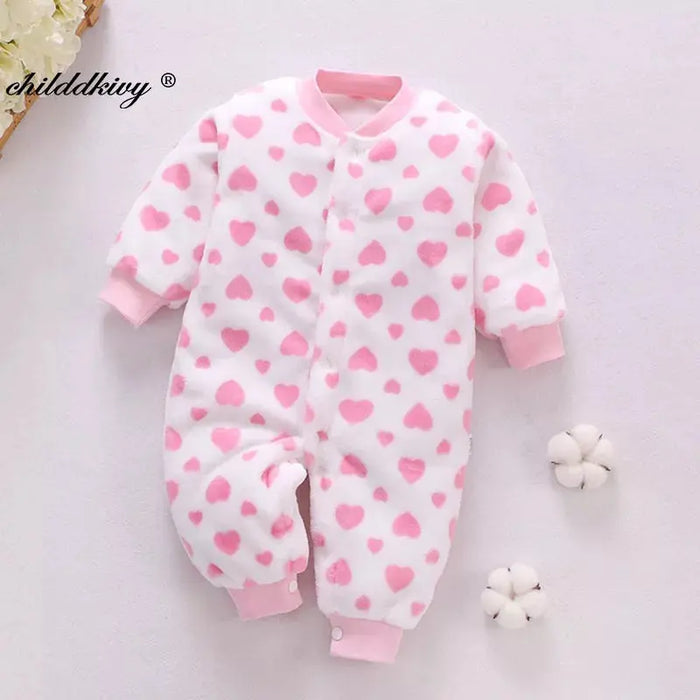 Newborn Baby Spring Winter Clothes Infant Jacket for Girls Jumpsuit for Boys Soft Flannel Bebe Romper Baby Clothes 0-18 Month Baby World