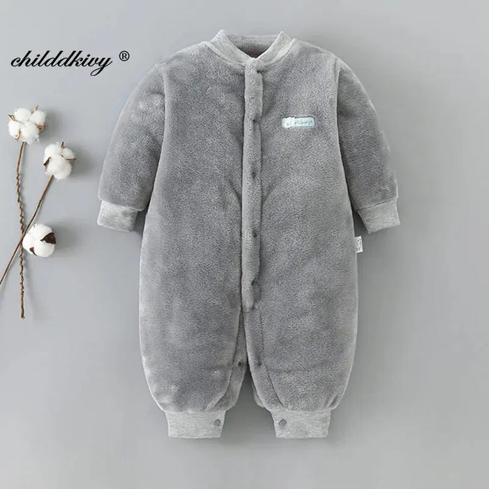 Newborn Baby Spring Winter Clothes Infant Jacket for Girls Jumpsuit for Boys Soft Flannel Bebe Romper Baby Clothes 0-18 Month Baby World