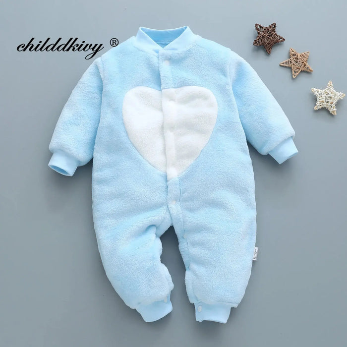 Newborn Baby Spring Winter Clothes Infant Jacket for Girls Jumpsuit for Boys Soft Flannel Bebe Romper Baby Clothes 0-18 Month Baby World