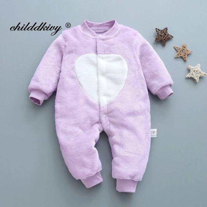 Newborn Baby Spring Winter Clothes Infant Jacket for Girls Jumpsuit for Boys Soft Flannel Bebe Romper Baby Clothes 0-18 Month Baby World