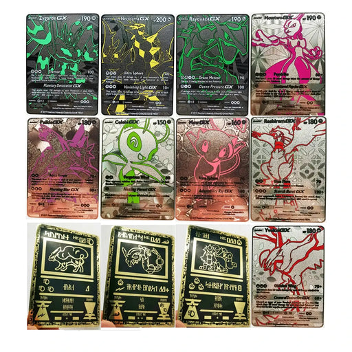Pokemon 27 Styles New GX MEGA Gold Metal Card Super Game Collection Anime Cards Toys for Children Gift - Baby World