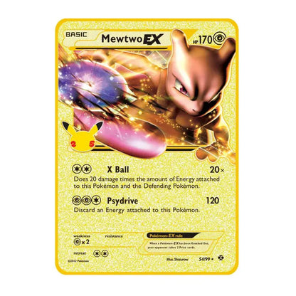 Pokemon 27 Styles New GX MEGA Gold Metal Card Super Game Collection Anime Cards Toys for Children Gift - Baby World