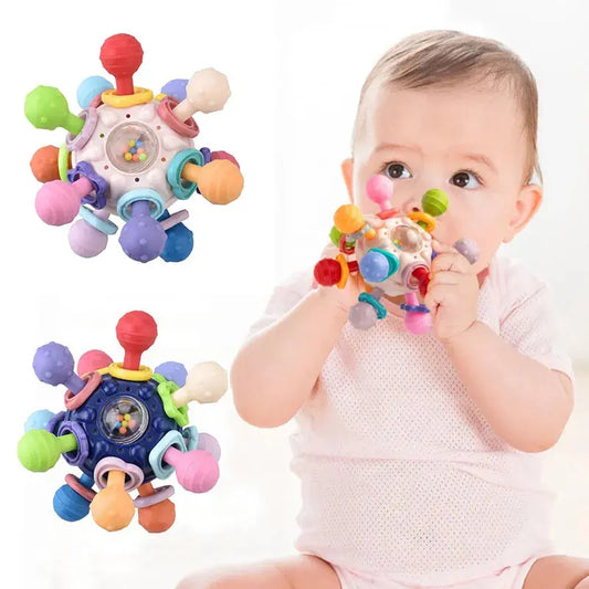 Rotating Rattle Ball Grasping Activity Baby Development Toy - Baby World
