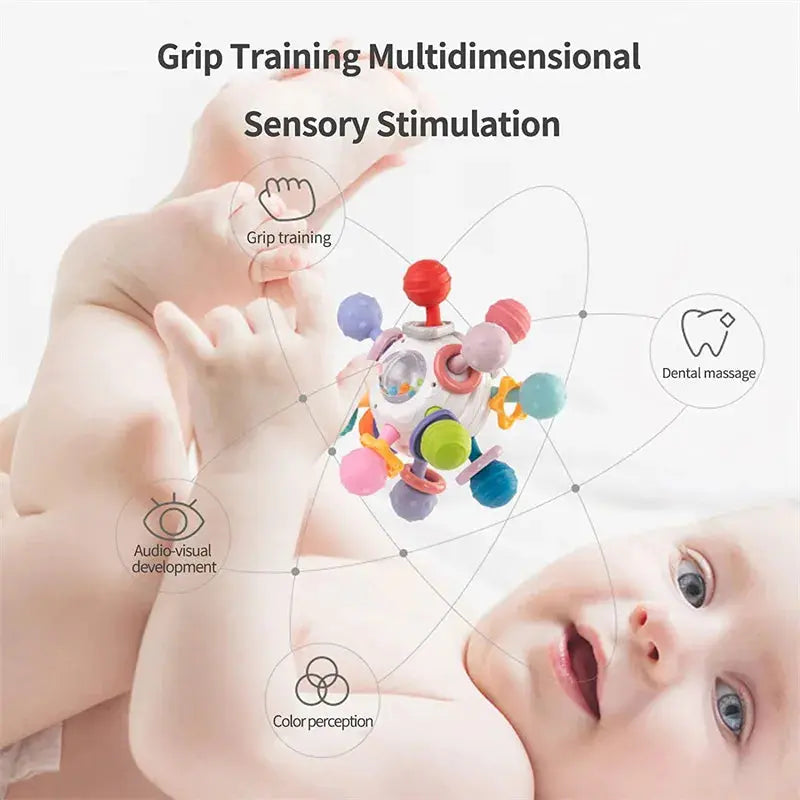 Rotating Rattle Ball Grasping Activity Baby Development Toy - Baby World