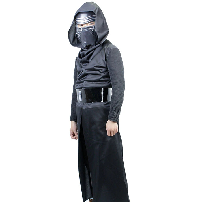 Deluxe  Kylo Ren Classic Cosplay Clothing Kids 4-10years Halloween Movie Costume 4PCS set