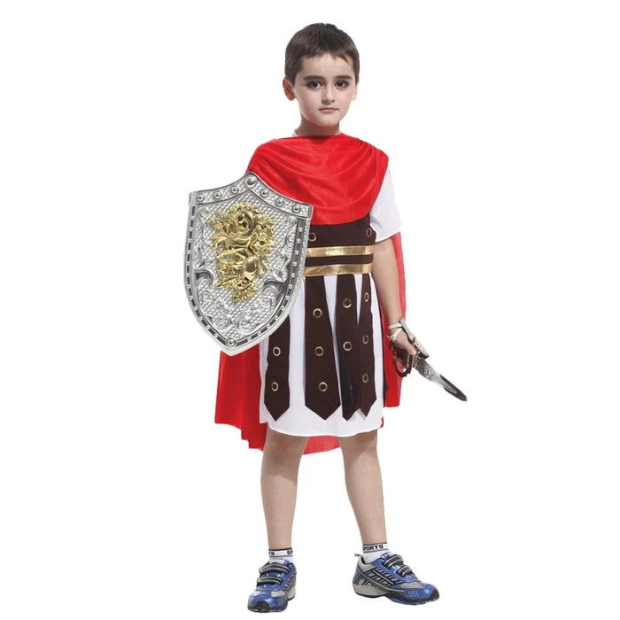 Umorden Kids Children Ancient Roman Greece Greek Warrior Soldier Gladiator Medieval Knight Costumes for Boy Boys Halloween Party