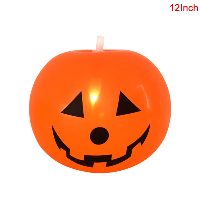 5Pcs Halloween LED Glowing Balloons Horror Ghost Pumpkin Latex Ballon Halloween Party Decorations for Home Indoor Outdoor Kids