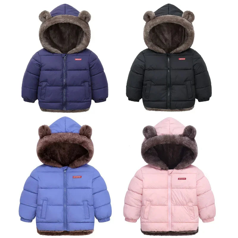 Kids Thick Warm Winter Coat — Fleece Hooded Jacket 2-6Y | BabyWorld