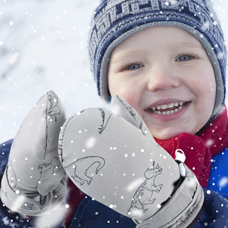 Kids Winter Ski Gloves — Cartoon Windproof, Non-Slip, Insulated Mittens for Boys & Girls | BabyWorld