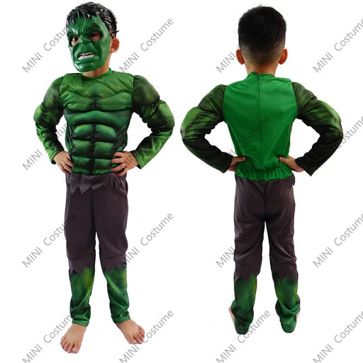 Child Hulk Muscle Costume Superhero  Kids/ Fancy Dress/Halloween Carnival Party Cosplay Boy Carnival Kids Dress Up Game Gift