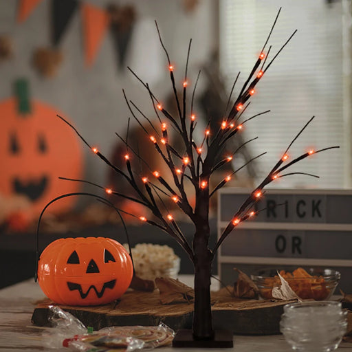 Halloween Decor LED Birch Tree Light Halloween Party Hanging Ornaments Tree Decorations for Home Table Kids Gift Christmas Lamp