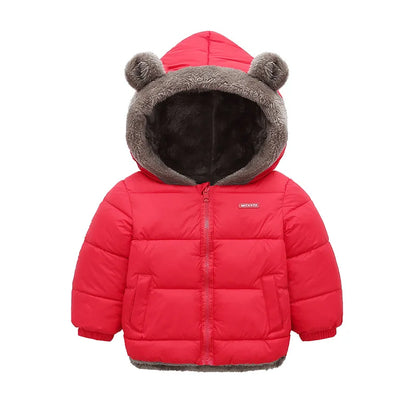 Kids Thick Warm Winter Coat — Fleece Hooded Jacket 2-6Y | BabyWorld