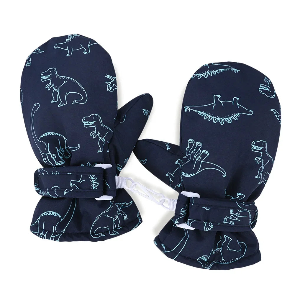 Kids Winter Ski Gloves — Cartoon Windproof, Non-Slip, Insulated Mittens for Boys & Girls | BabyWorld