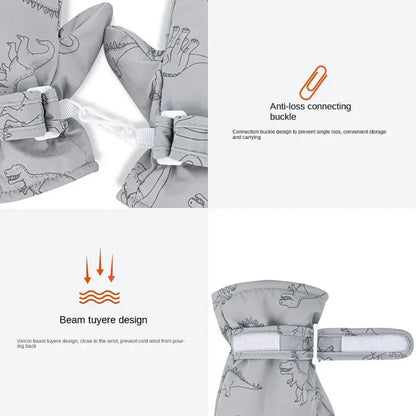 Kids Winter Ski Gloves — Cartoon Windproof, Non-Slip, Insulated Mittens for Boys & Girls | BabyWorld