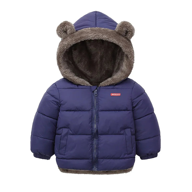 Kids Thick Warm Winter Coat — Fleece Hooded Jacket 2-6Y | BabyWorld